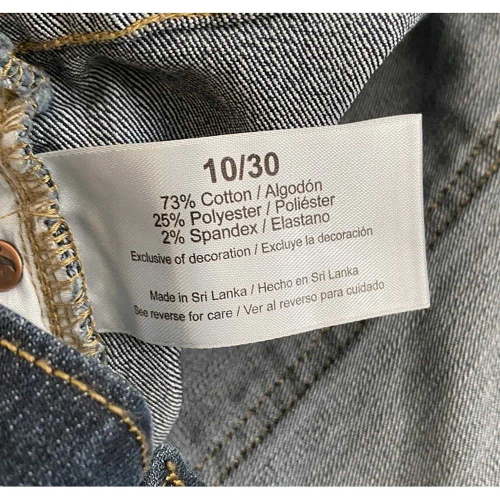 Eddie Bauer Womens Dark Wash Straight Leg Jeans Size 10 Mid Rise Stretch Casual